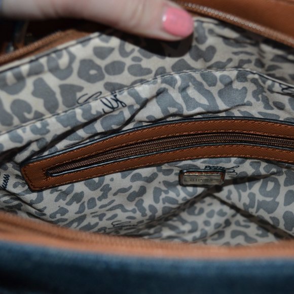 BRAND NEW GUESS Nikolai Denim Bag Purse Satchel - Picture 9 of 10